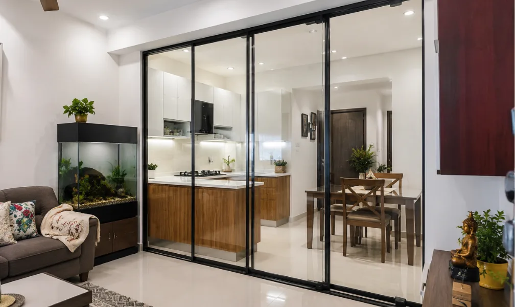 Glass partition wall designs for modern Indian homes
