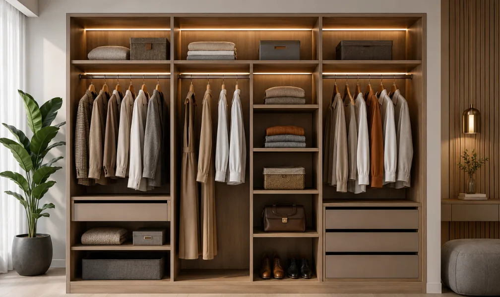 Carcass structure inside a modular kitchen cabinet