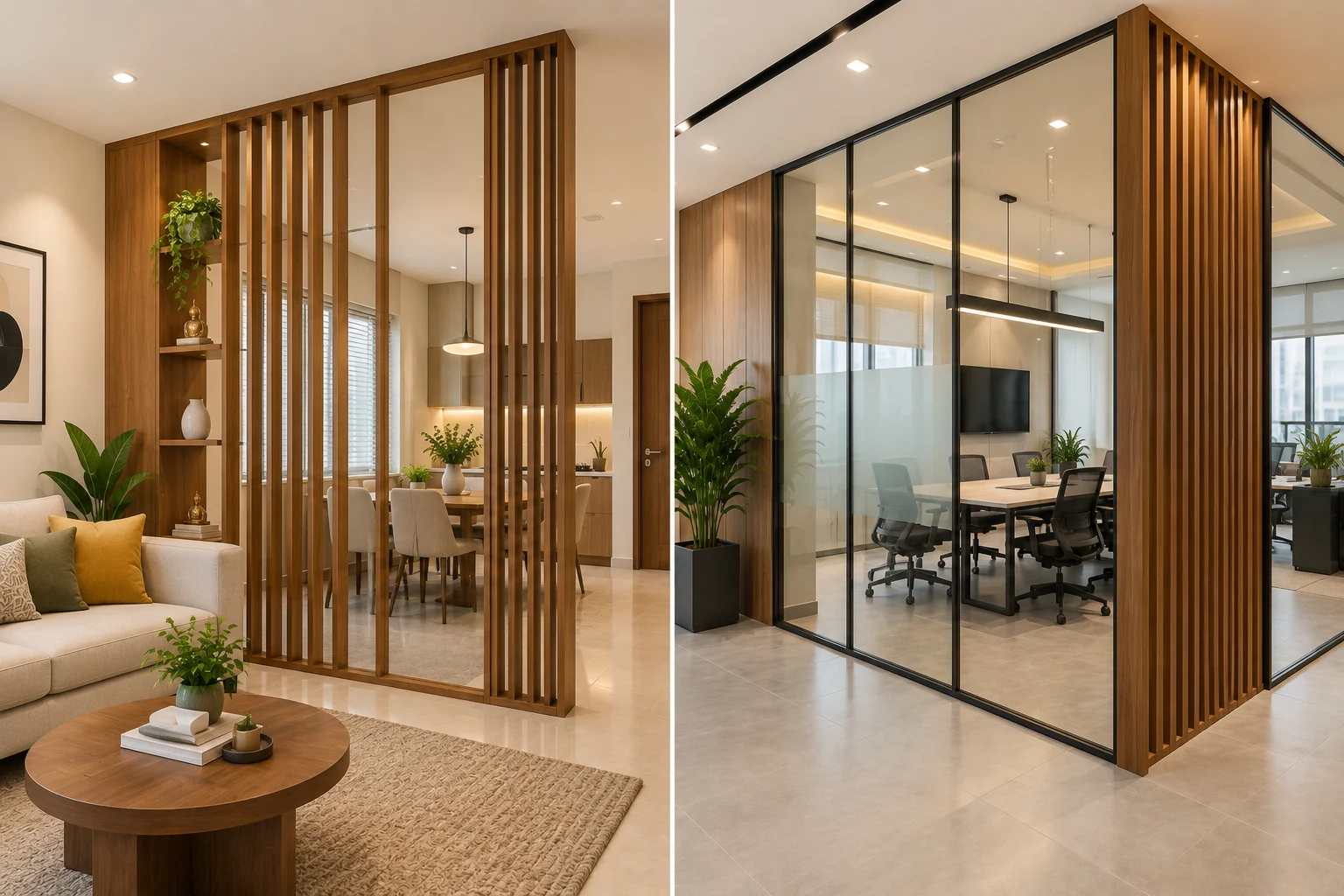 Wooden and glass partition benefits for home and office