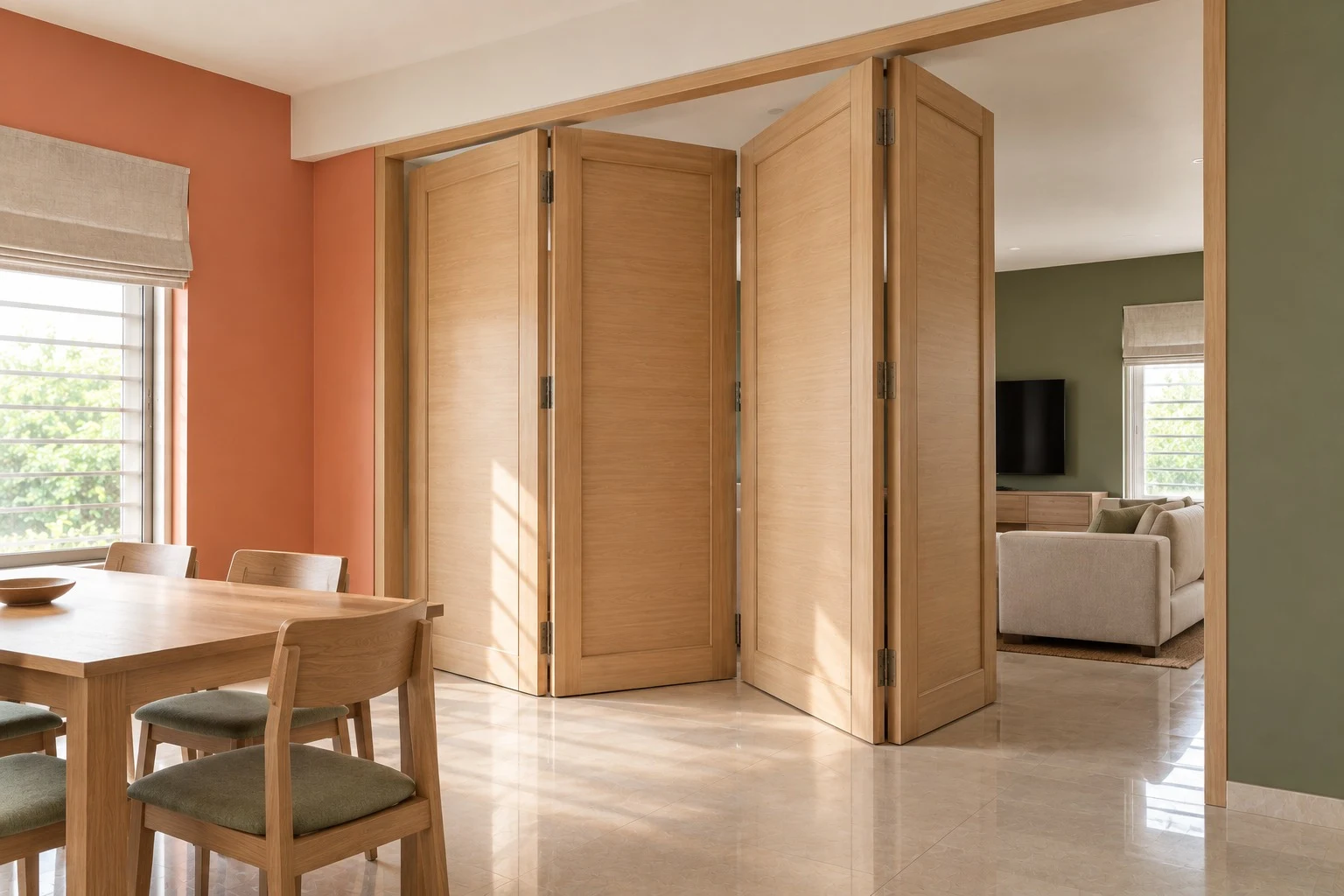 Folding Wooden Partition