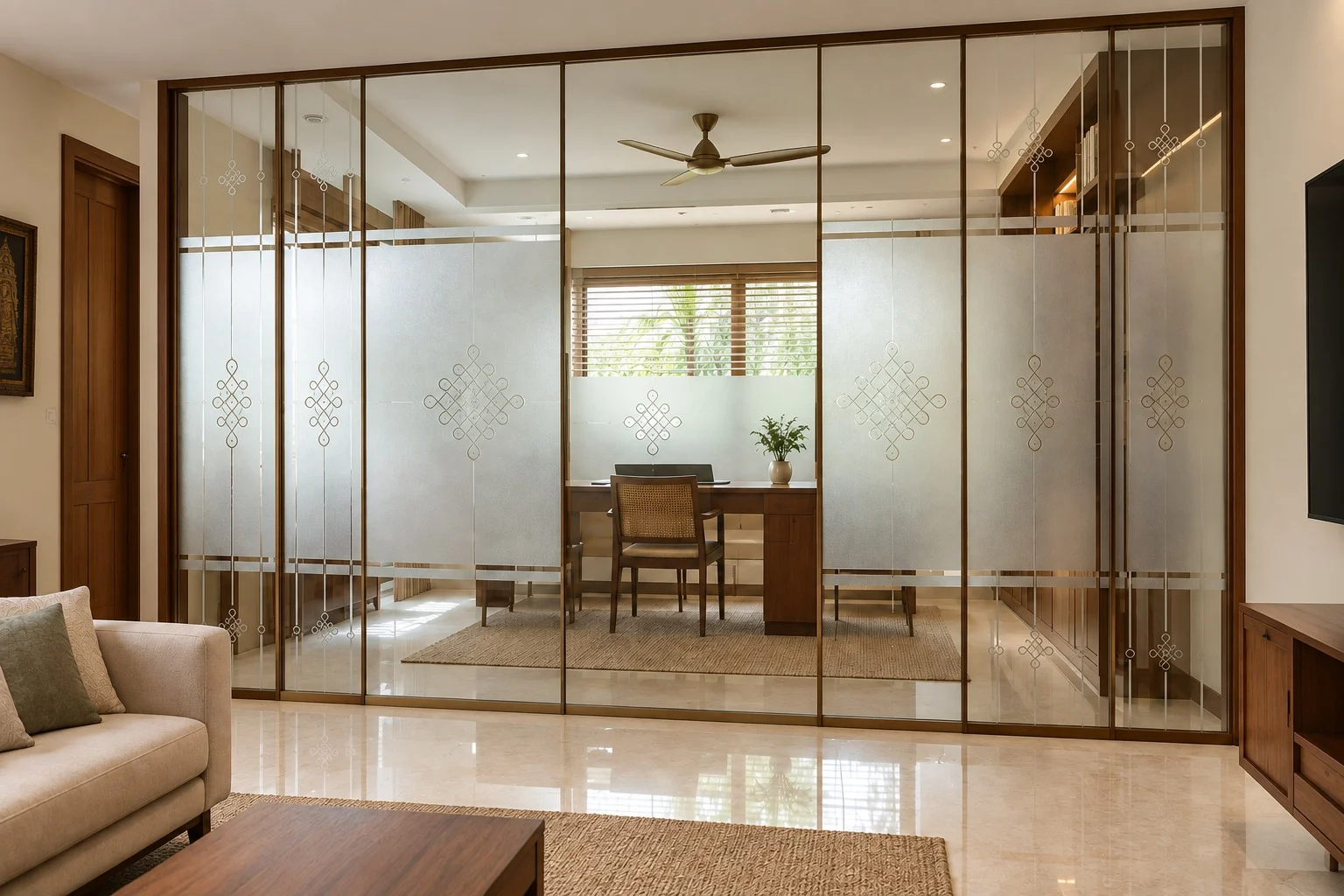 Frosted & Patterned Glass Partition