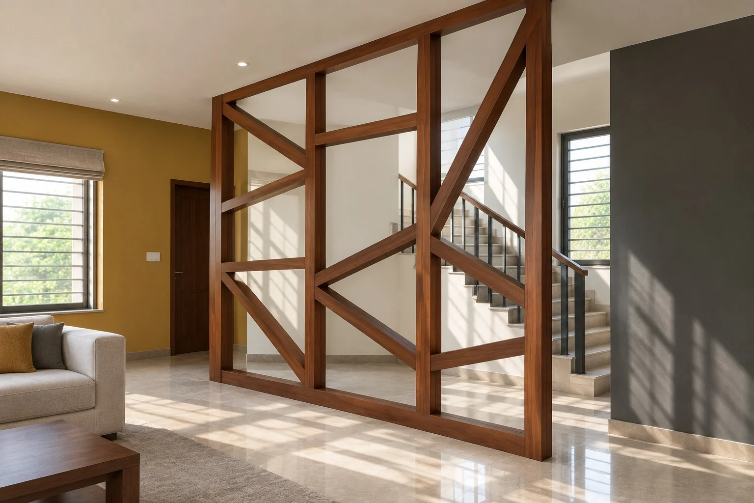 Geometric Wooden Partition