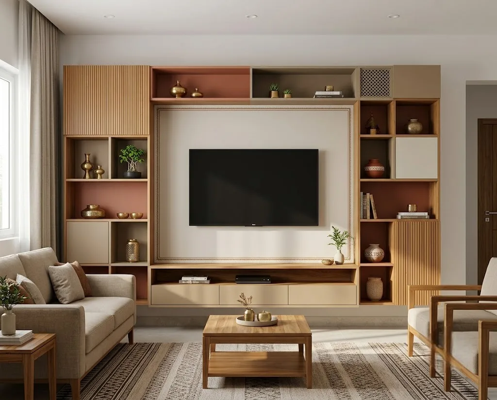 TV Unit with Open Shelves