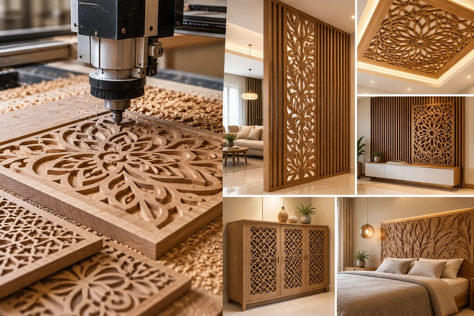 CNC woodwork in interior design
