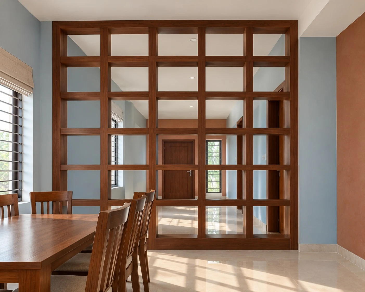 Wooden Grid Partition