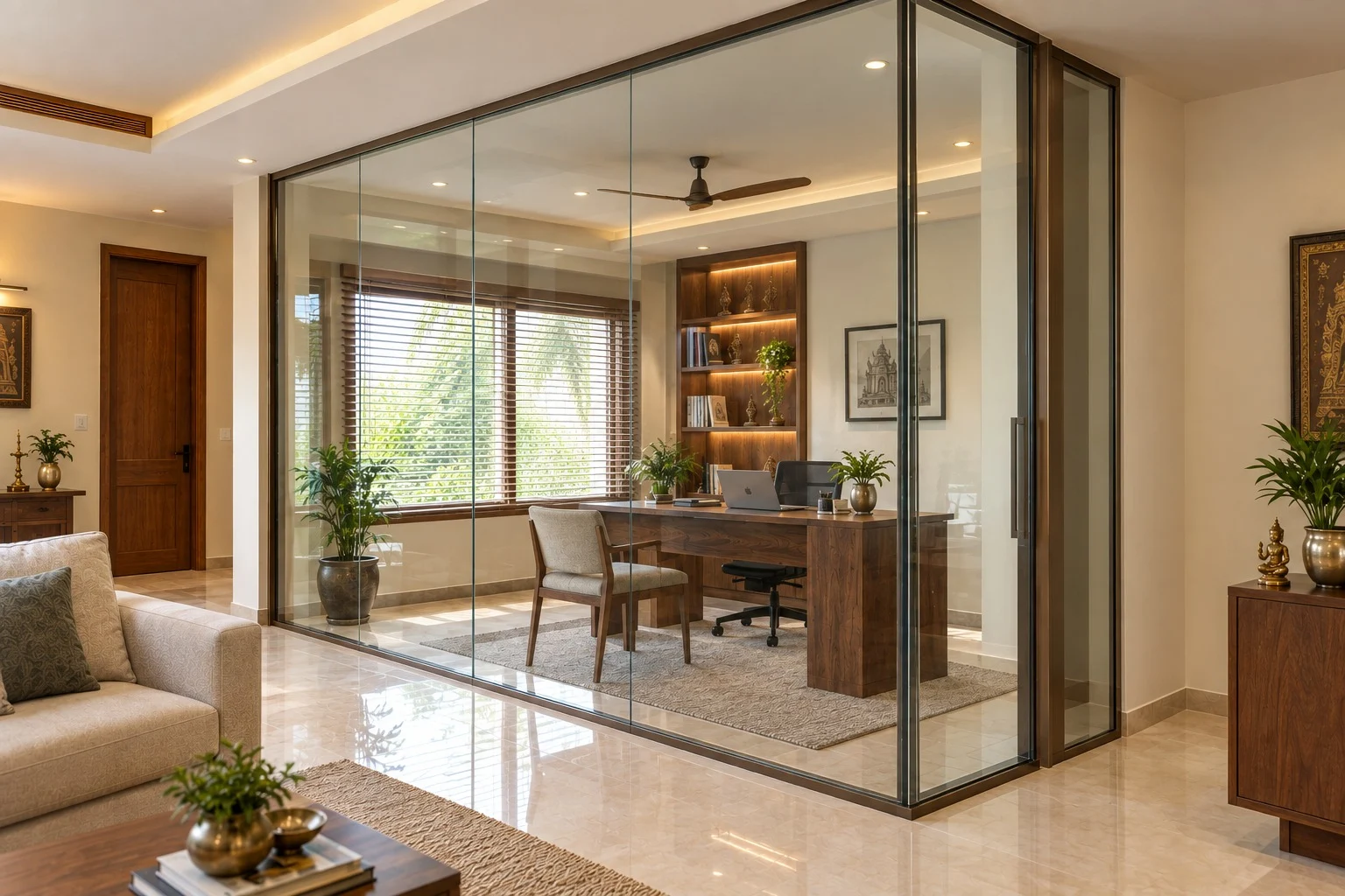 Double-Glazed Glass Partition