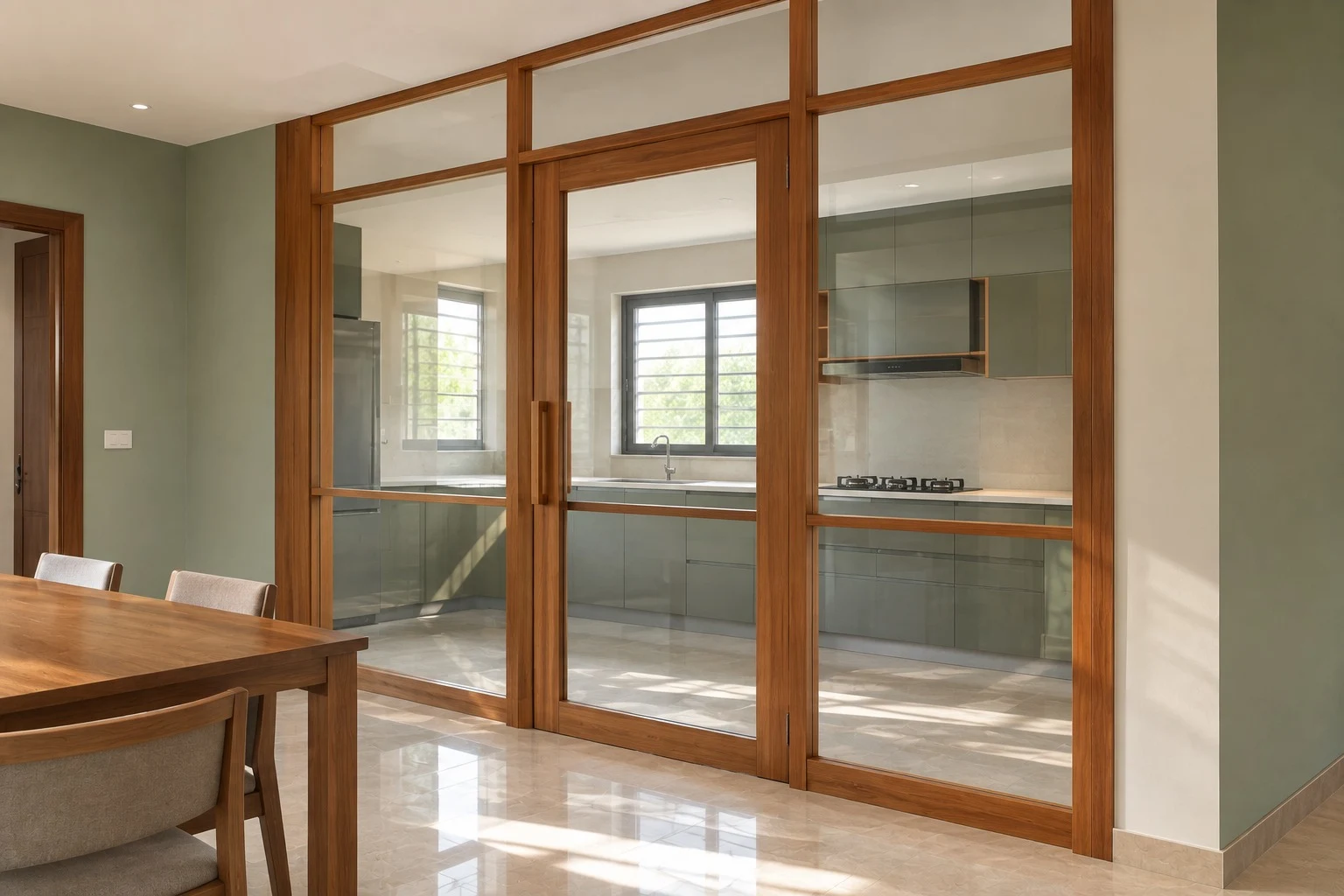 Wooden & Glass Partition